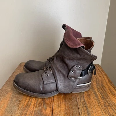 Airstep A.S. 98 Boots Boho Belted Leather Bosnia Brown Women's EU 41 Motorcycle - Image 1 of 4