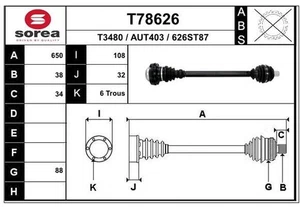 Antriebswelle Hinten Links / Rechts 650Mm für Audi A6 C6 Avant Allroad - Bild 1 von 4