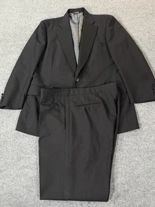 PAUL STUART Suit Mens 42 Regular Black 2 Button Jacket & Pants Wool 42R - Picture 1 of 17
