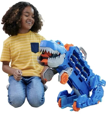 Hot Wheels City Toy Car Track Set, Ultimate T-Rex Transporter, Hauler Transforms - Image 1 of 4