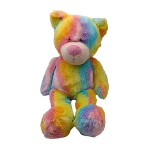 Chad Valley bunter Regenbogenbär Stofftier Plüschtier 10 Zoll sehr guter Zustand mehr im Laden Weihnachten - Bild 1 von 9