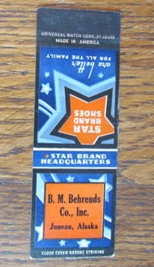 JUNEAU, ALASKA MATCHBOOK COVER: B. M. BEHRENDS DEPARTMENT STORE MATCHCOVER -A - Picture 1 of 3