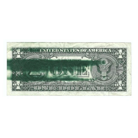 1988-A $1 Small Size Federal Reserve Note, Ink Smear Error Cover