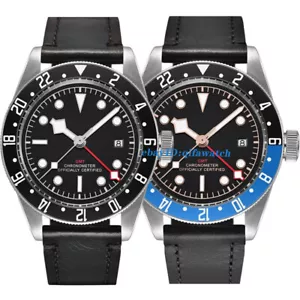 41 mm GMT cristal zafiro esfera estéril negra bisel de titanio reloj automático - Imagen 1 de 20