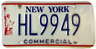 Vintage New York 1986 Commercial Base License Plate Garage Man Cave Collector