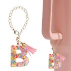 Colorful Heart Initial Keychain Tassel Charm Tumbler Decor Handle Charm  Girls