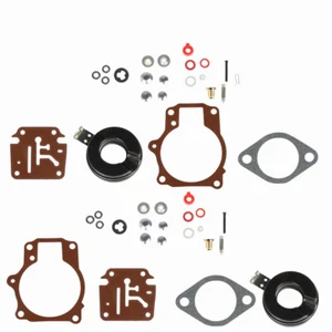 2X Carburetor Carb Rebuild Kit w Float For Johnson Evinrude 50 55 60 HP USA - Foto 1 di 8
