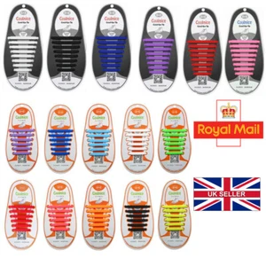 Elastische Schnürsenkel No Tie Silikon Gummi Schnürsenkel Turnschuhe Schuhe Erwachsene Kinder - Bild 1 von 20