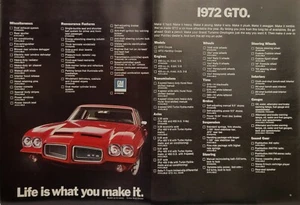 1972 Pontiac GTO Coupe 2p Print Ad - Picture 1 of 1