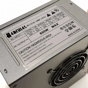 *Brand NEW* -- Hercules DUAL FAN 600w-Max ATX Power Supply SATA, 20+4-pin, 6-Pin - Picture 1 of 5