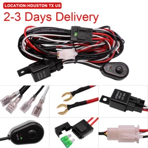 US Location LED Light Bar Wiring Harness Kit Rocker Switch ON/OFF Relay 12V 40A - Picture 1 of 12