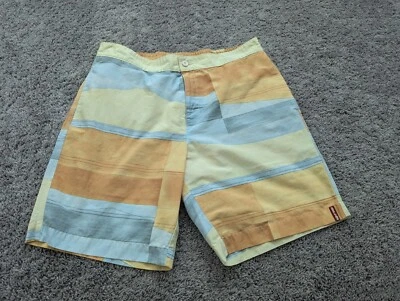 Tommy Bahama Relax Board Shorts Para Hombres Grandes Amarillas Rayas Malla Forrada Playa Foto 1 de 4
