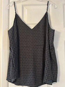 NWT EXPRESS Black Spaghetti Strap Top Double Lined Women’s Size L - Picture 1 of 7