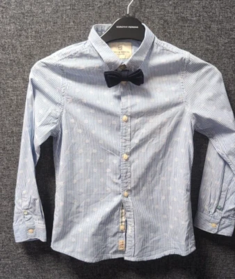 Scotch & Soda Boys Striped Shirt With Dickie Bow Age 6 LN141 SS 05 - Image 1 of 4