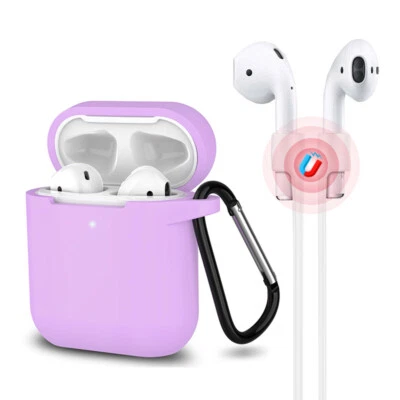 Funda Silicona 3 en 1 Para Apple AirPods 1/2 + Llavero + Correa Magnética Foto 1 de 4
