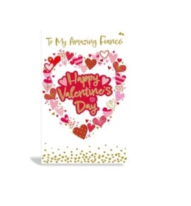EXTRA LARGE AMAZING FIANCE VALENTINES DAY CARD. 8 PAGE INSERT.12 X 7.5 INCHES - Picture 1 of 4