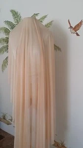 VINTAGE 100% SEE THROUGH KNIT POLY, SOLID PLAIN DYED FABRIC Sold By The Yard - Picture 1 of 8