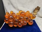 Vintage LARGE Lucite Acrylic Grape Cluster Amber Driftwood MCM 15" Decor Fall