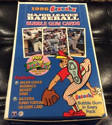 VNTG TOPPS 1996 Bazooka Major League Baseball Bubble Gum Cards In Box .36 Pks - Image 1 of 4