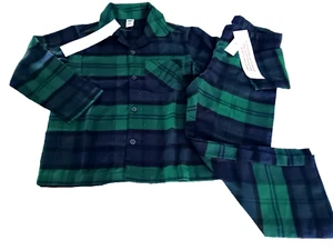 GAP Kids Set NWT 5y Flannel plaid navy/green Holiday Winter Long Sleeve - Picture 1 of 2