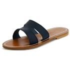 K. Jacques Womens Leather Slip-On Flip-Flop Slide Sandals Shoes BHFO 9724