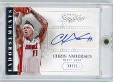 2013-14 Panini Signatures CHRIS ANDERSEN Auto /25 - Miami Heat