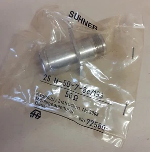 SUHNER 25 N-50-7-8c/133 N 50 ohm femmina da pannello con flangia 4 buchi - Zdjęcie 1 z 1