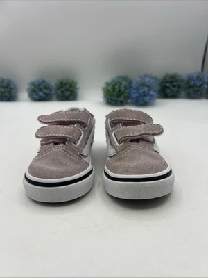 Vans Old Skool Sneaker Toddler Girls Size 5 Pink Hook & Loop Shoe Canvas - Image 1 of 4