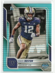 2025 Bowman Chrome University Denzel Boston #34 Aqua /325 - Picture 1 of 2