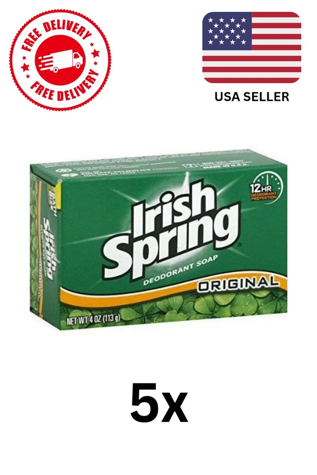 Vtg Lot of 5 Irish Spring ALOE Deodorant Soap Bath Bar 3.75 oz SEALED Boxes - Image 1 of 1