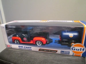 1 : 24 Ford F-100 Pickup `` GULF ``  1956  +  Trailer /  Anhänger Motormax - Bild 1 von 3