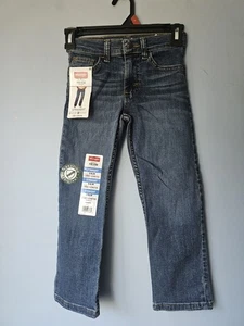 Wrangler Five Star Flex Straight Leg Denim Blue Jeans Boys Size 5 Slim NWT - Picture 1 of 4