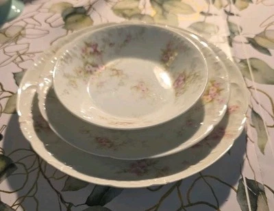 3 Antiguos Haviland H&Co Limoges Francia Pan, Postre, Dedo 1888-1896 Floral Foto 1 de 4