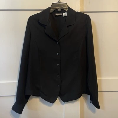 Liz Baker女式纽扣黑色衬衫 — 第 1/4 张图片