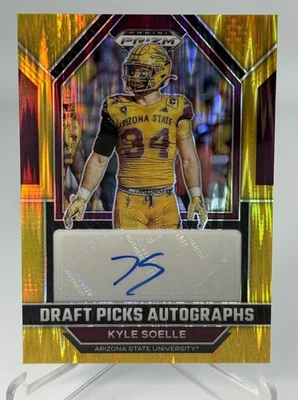 2023 Prizm Draft Picks #DPA-KYS Kyle Soelle RC Auto Gold Shimmer SP /5 Cardinals - Image 1 of 2