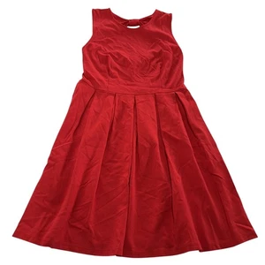 Vestido Hutch Mujer XXL Rojo Sin Mangas Ajuste Acampanado Fiesta Lazo Espalda Anthropologie - Imagen 1 de 8