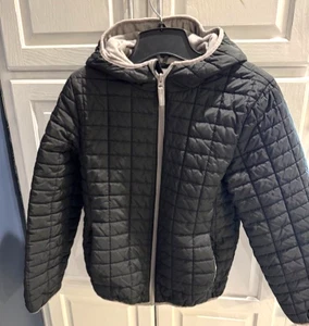 Chaqueta acolchada Cat & Jack talla L niños cremallera abrigo negro resistente al agua envío gratuito - Imagen 1 de 5