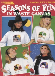 Seasons Of Fun Waste Canvas Cross Stitch Booklet 1995 Leisure Arts 2771 - Picture 1 of 2