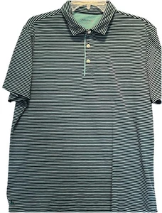 Camisa Polo UNTUCKit Para Hombre Grande Verde Rayas Manga Corta Informal Golf Exterior - Imagen 1 de 5