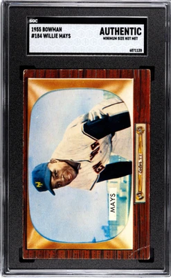 1955 Bowman #184 Willie Mays SGC Authentic - Image 1 of 2