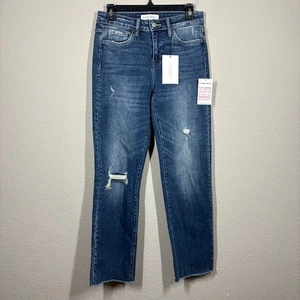 Flying Monkey Gr. 26 Straight Leg Jeans Blau Washed Distressed Raw Hem - Bild 1 von 9