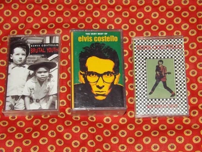 Elvis Costello x3 Cassette Albums: Brutal Youth + Very Best of + My Aim is True - Image 1 of 4