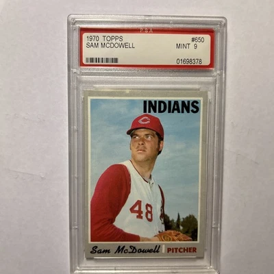 1970 Topps #650 Sam McDowell PSA 9 MINT - Image 1 of 4