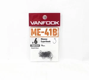 Vanfook ME-41B Minnow Expert Medium Heavy Hook Size 6, 16/pack Black (9801) - Picture 1 of 6
