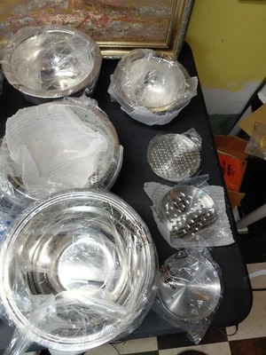 Wolfgang шайба 12 изделий из нержавеющей стали смешивания чаша подготовки центр набор синий крышки новый - Изображение 1 из 4