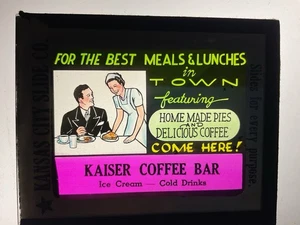 Antike magische Laterne Glasschieber ~ Kaiser Kaffeebar ~ Filmwerbung - Bild 1 von 3
