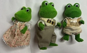 Calico Critters Epoch Sylvanian Family Bullrush Frog Family Maple Town 1985 Rare - Bild 1 von 19