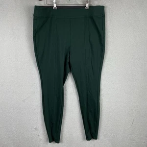 Lane Bryant Pants Women’s Size 18-20 Green Pull On Ponte Stretch Ankle Zip - Picture 1 of 9