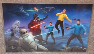 Star Wars vs Star Trek Glossy Art Print 11 x 17 In Hard Plastic Sleeve - Picture 1 of 1