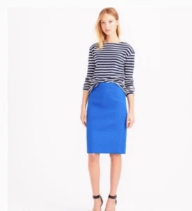 J.Crew No. 2 Pencil Woman's Skirt Blue Sz 2 Pockets ~ NICE ~  - Picture 1 of 5
